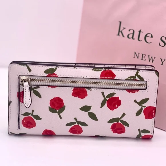 Kate Spade Rose Dana Large Slim Bifold Wallet - Picture 4 of 10